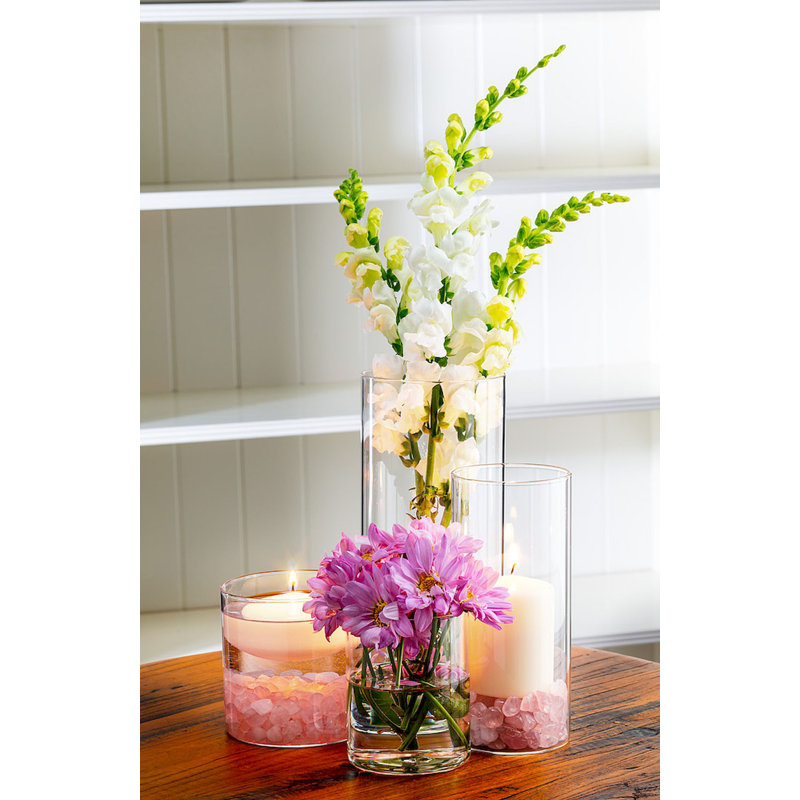 Vase de table en verre transparent 4 po Guila