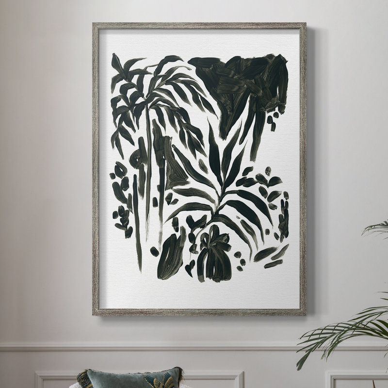 Encre Jungle II, reproduction encadrée - bois massif, H 21 po x l 17 po