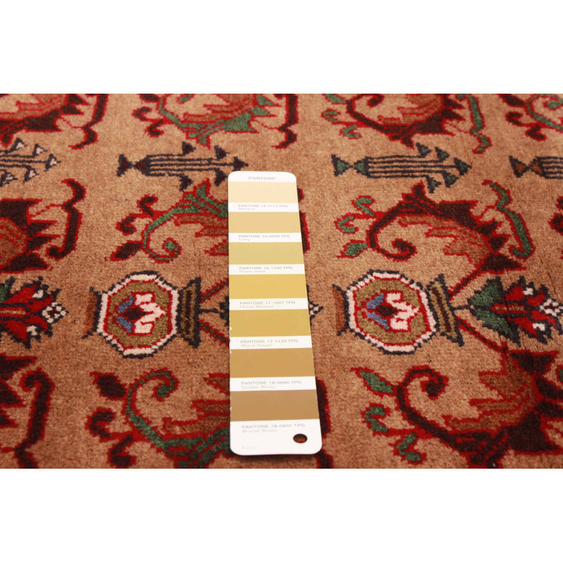 Tapis rectangulaire en laine New Age de conception unique 3 pi x 4 pi 9 po brun