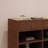 Brown Solid Wood Display Counter with Tempered Glass Top, Three Drawers, and Open Shelf Storage