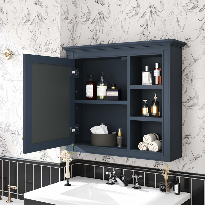 Wall Mounted Bathroom Storage Cabinet, Blue