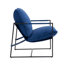 Chaise d'appoint rembourrée avec cadre en métal et mélange de polyester bleu-232645026