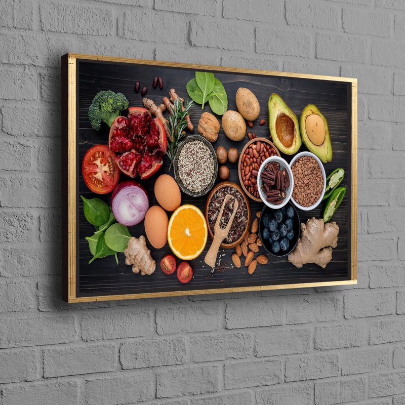 Print on Canvas, Framed Print without Mat, Gold, 80 cm H x 110 cm W