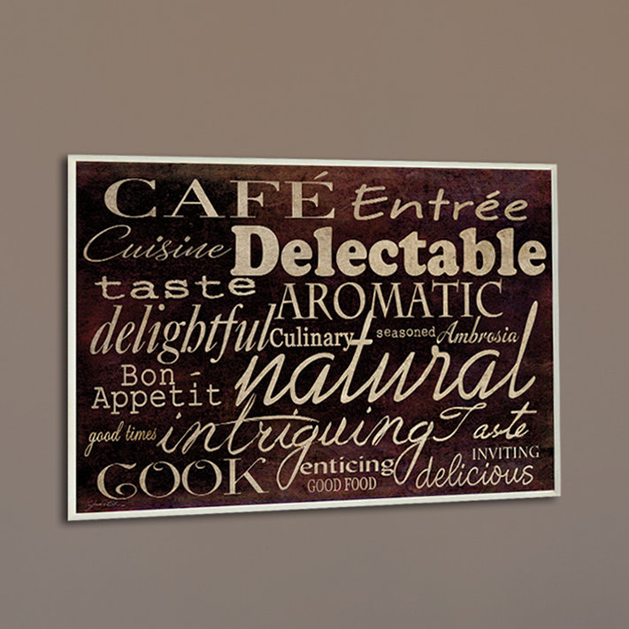 Ehme «Café Entrée», art textuel sur bois