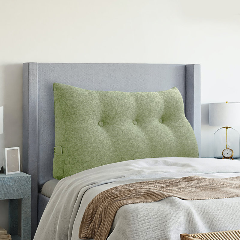 Coussin de tête de lit confortable, Lit simple, Vert subtil