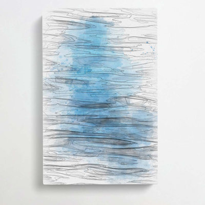 Blue Ripples in Abstract - Wrapped Canvas