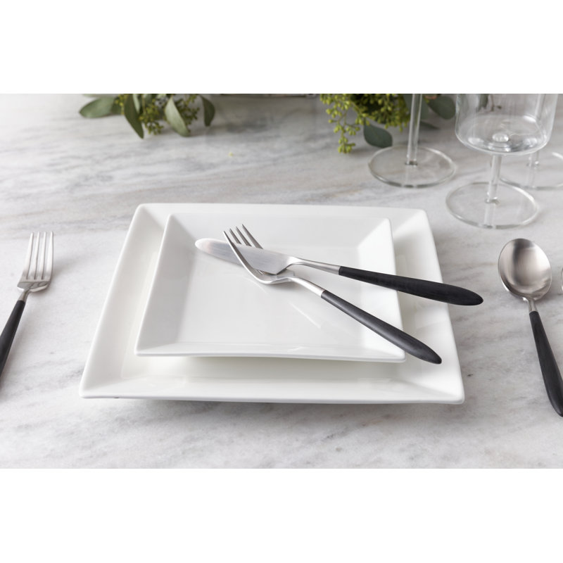 Fortessa Velo 18/10 Stainless Steel 20 Piece Flatware Set, Service for 4, Black/Brushed Silver