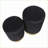 2-Piece Nesting Ottomans with Pleated Black Velvet, Contemporary Glam|Metal-1654632491