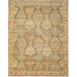 Oushak Oriental Hand-Knotted Wool Gray/Ivory Area Rug