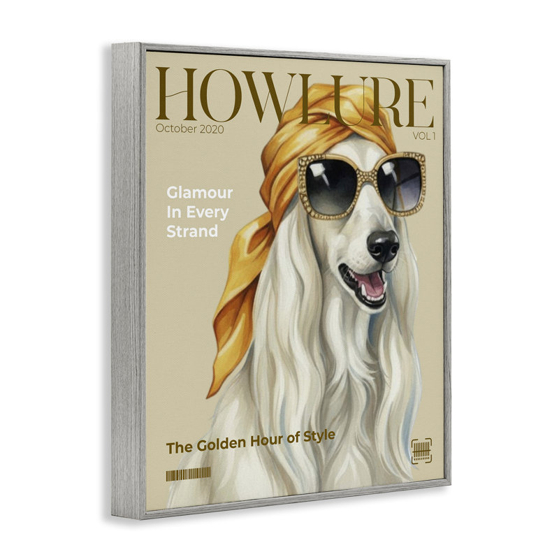 Howlure Dog Fashion Magazine, estampe numérique, design par A Barefoot Stylist, H 20 po x l 16 po