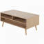 Table basse contemporaine en bois naturel et blanc