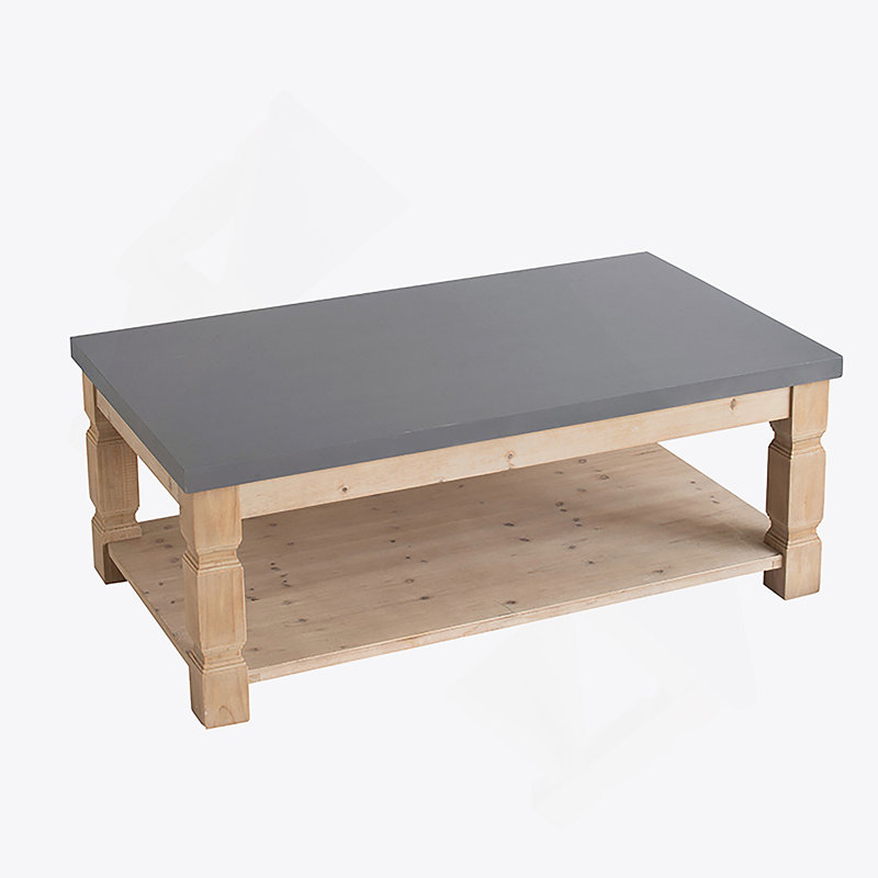 Rectangular Coffee Table With Manufactured Wood Table Topand Shelf