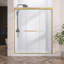 Porte de douche coulissante double sans cadre Amy 50 po - l 54 po x H 72 po avec verre trempé transparent en laiton doré