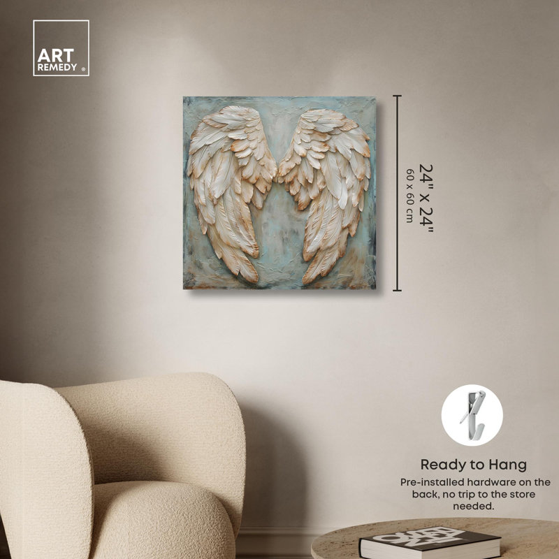 Art mural Wings of Ash I, H 24 po x l 24 po x P 1,5 po, Toile tendue