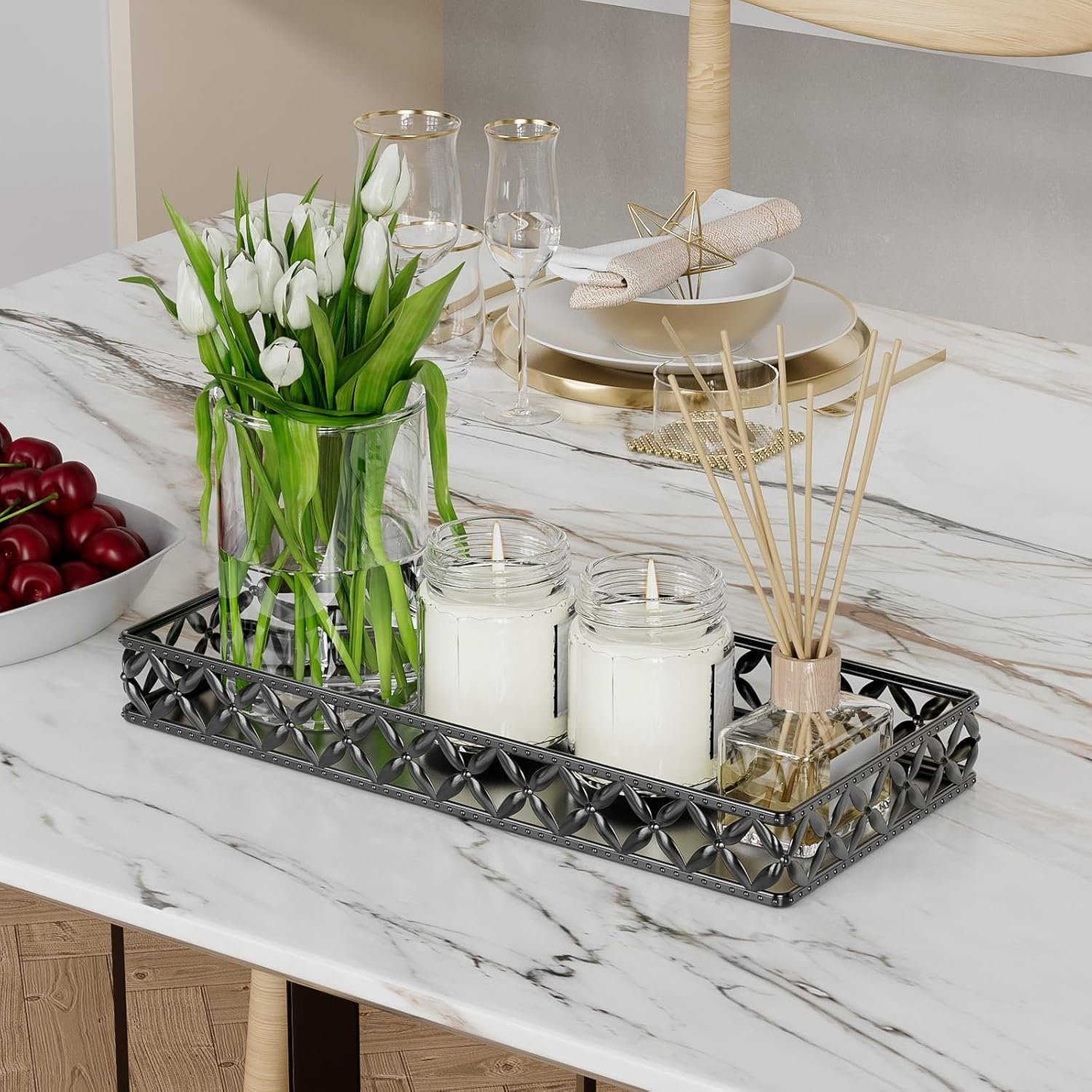 Lark Manor??? Vanity Tray For Bathroom Counter - Small Rectangle ...