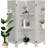 4 Panel Wood Room Divider Screen with Shelves - Freestanding Partition with Display Shelves-17787902
