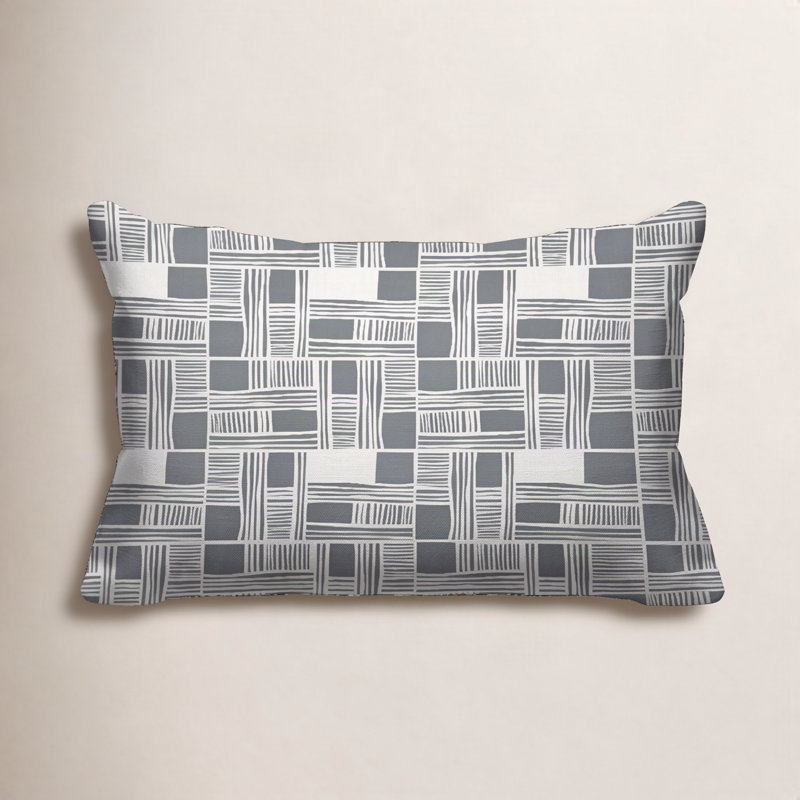 Housse et insert de coussin intérieur / extérieur Kapri, 14 po x 20 po, gris, Rectangle