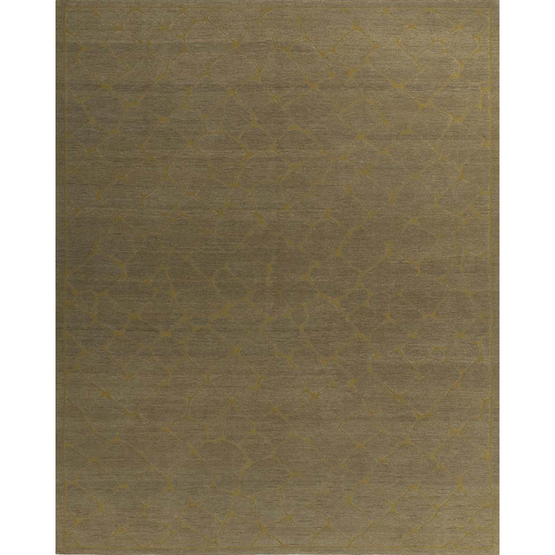 Brocatel Azm Geometric Area Rug in Taupe/Gold, Rectangle 4'1" x 6'2"