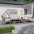 Ensemble de conversation d'extérieur en aluminium 4 pièces avec causeuse et fauteuils Vishali