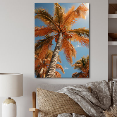 «Yellow Palm Trees Field I», reproduction sur toile florale