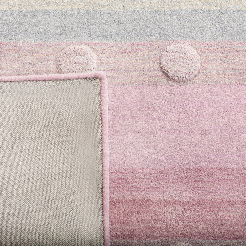 Gosselin children's hand-woven wool rug, Rectangle de 5 pi x 8 pi