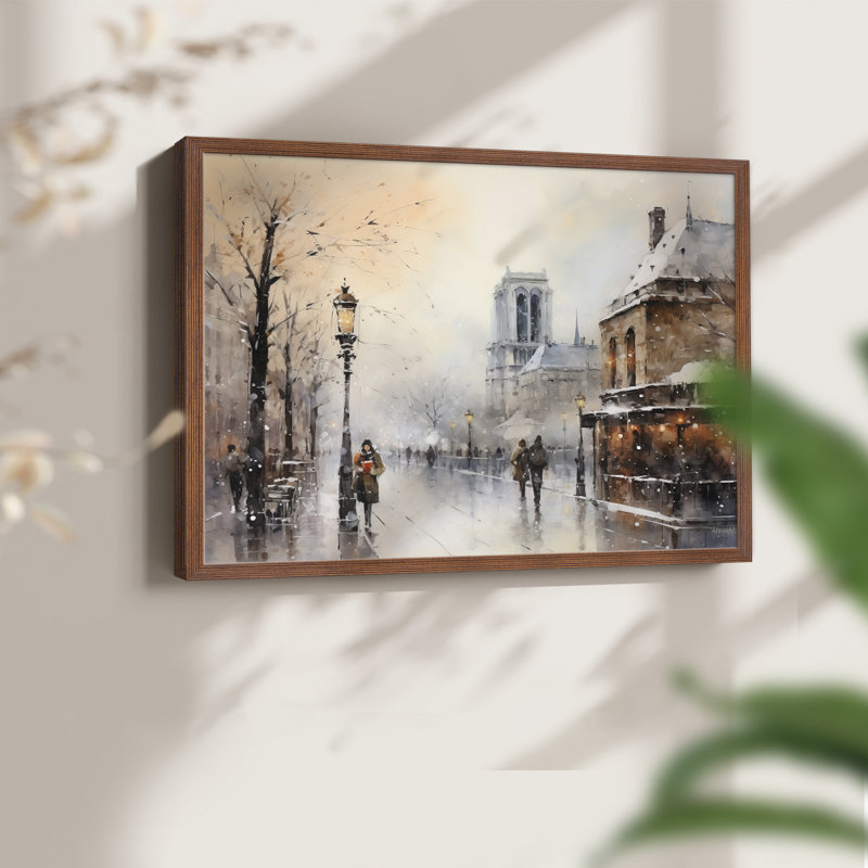 «Chirstmas Art» - CECXVII - Reproduction encadrée - Restickable, H 8 po x l 10 po, Noyer