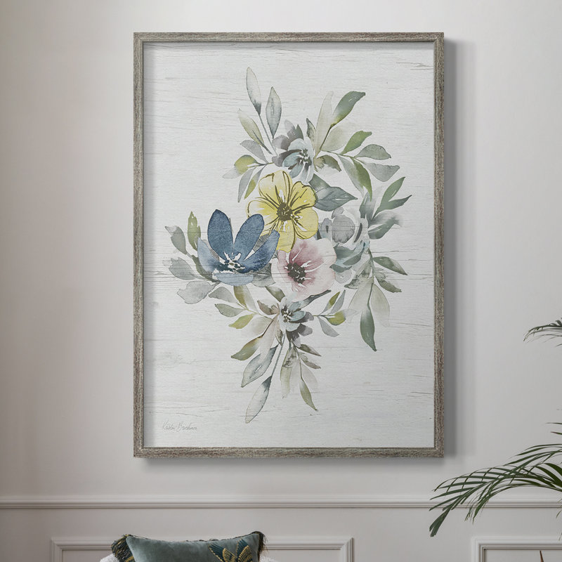 «Spring Meadow Arrangement II», reproduction encadrée - bois massif