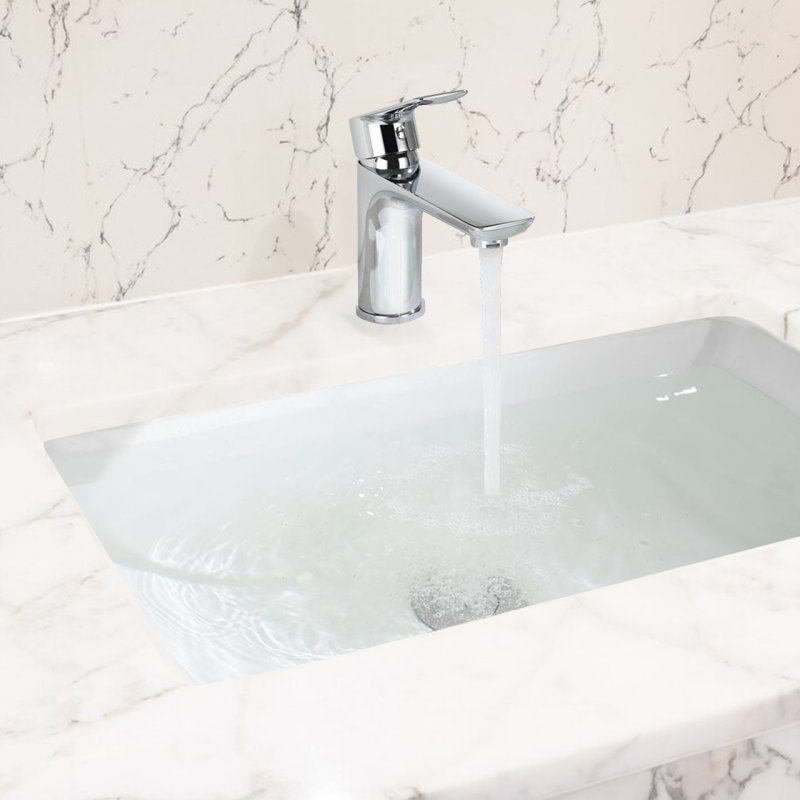 Robinet de lavabo chromé à poignée simple - Robinet de lavabo de salle de bain en laiton, chaud et froid