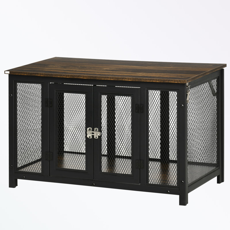 Cage pour chien avec cadre en métal et plateau ouvrable