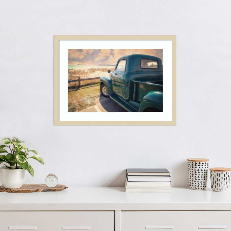 «Great Ride Great View» par Graffi * Tee, impression d'art mural en bois encadré, H 19 po x l 25 po