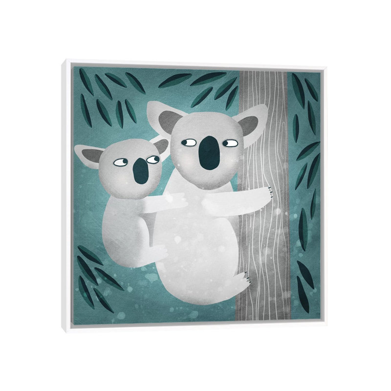 Reproduction d’art « Koala » par Nic squirrell, H 18 po x l 18 po x 1,5 po, Pas de tapis, Toile blanche encadrée