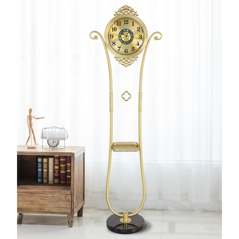 Luminaire moderne de luxe en laiton avec pendule de plateau de rangement