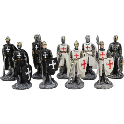 Ensemble de médiévals 12 pièces de la crusaders croisée avec halberds et boucliers figurine Lazro