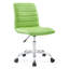 Chaise de bureau à dossier moyen ondulé en vinyle sans accoudoirs Modway-803849593