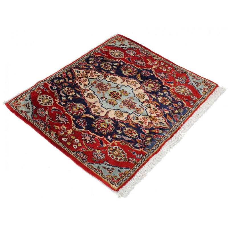 Kashan persan noué à la main rouge 2 pi 9 po x 3 pi 1 po
