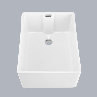 White Ceramic Kitchen Sink 23.6" L X 18" W - Single Bowl, , Scratch & Stain , Smooth, Easy To Clean White, And Beautify, For