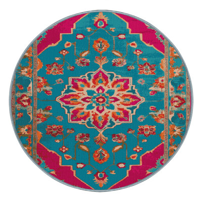 Machine Washable Tabriz Blue Area Rug