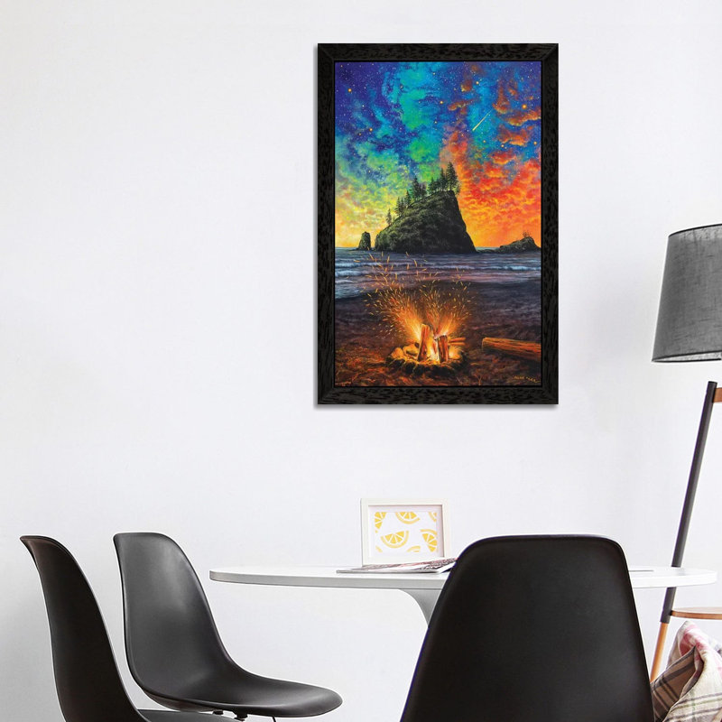 Throw The Log In - Floater Frame Print on Canvas, Black, 101.6 cm H x 66.04 cm W