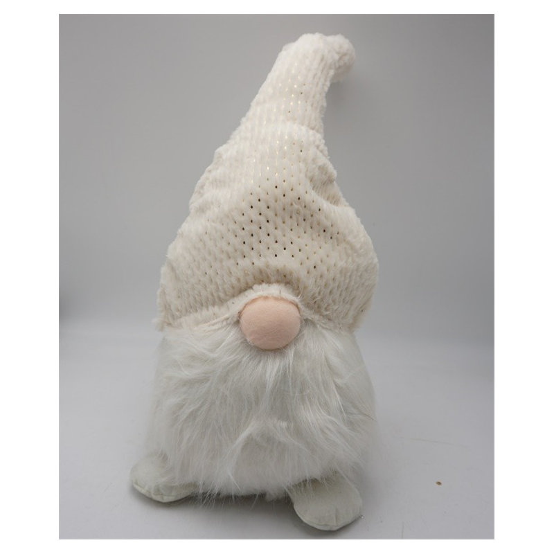 Gnome en tissu crème blanc flou