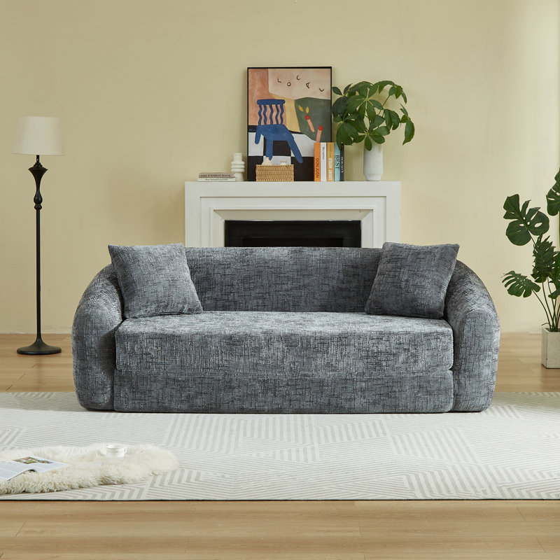 Canapés convertibles à compression, canapé-lit moderne en chenille de 87 pouces