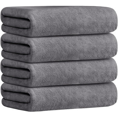 Microfiber Bath Towel Set for Bathroom,4 Pieces 27" x 55"
