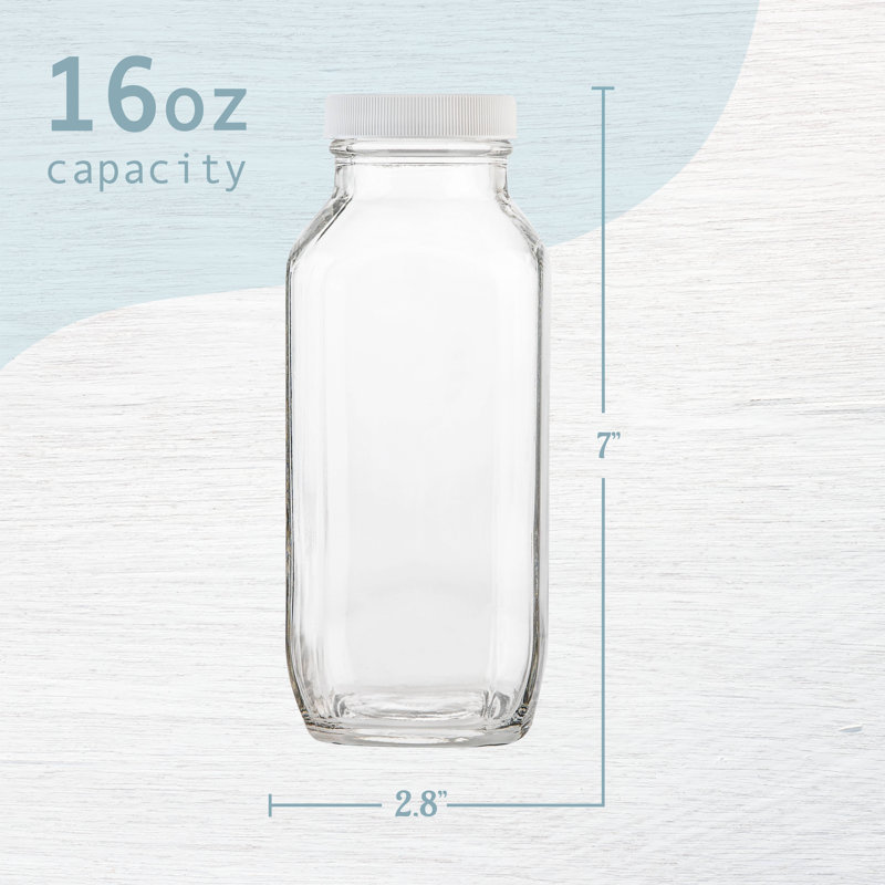 Bouteille à lait hermétique en verre 16 onces