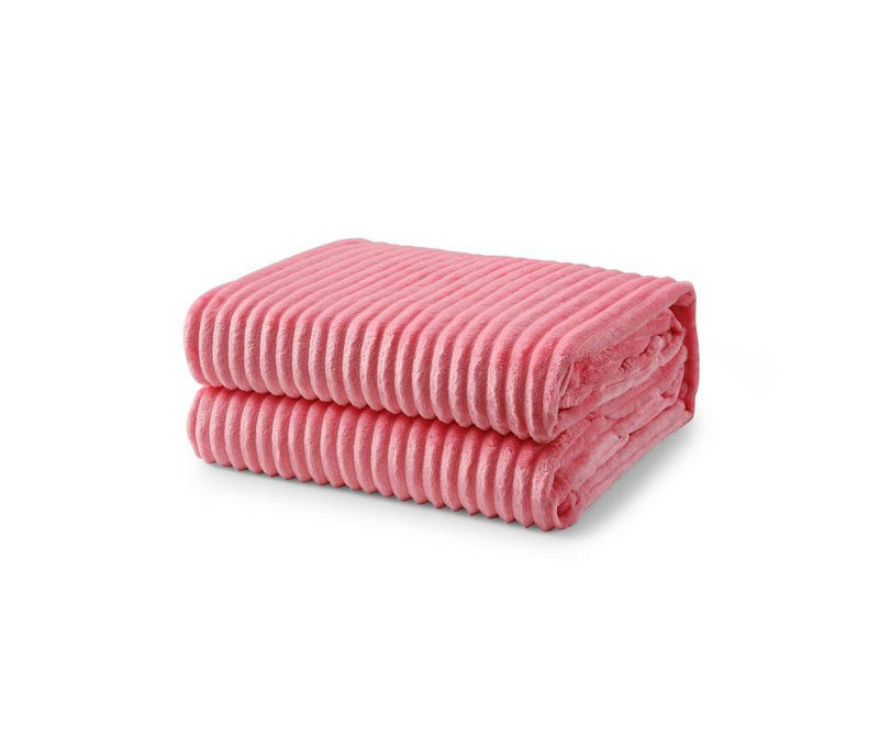 Couverture polaire pour canapé - Couverture épaisse et chaude pour l'hiver, couverture douce et floue, Rose, Grand