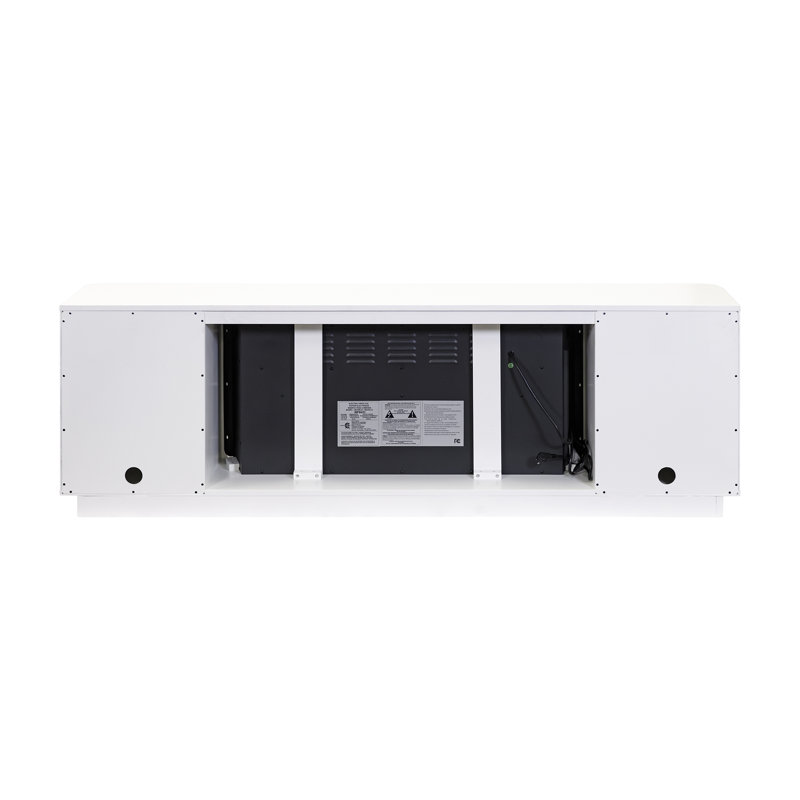 Console de foyer Jaclynn, meuble télé, meuble télé, entièrement assemblé, Blanc, H 30 po x l 76 po x P 15 po