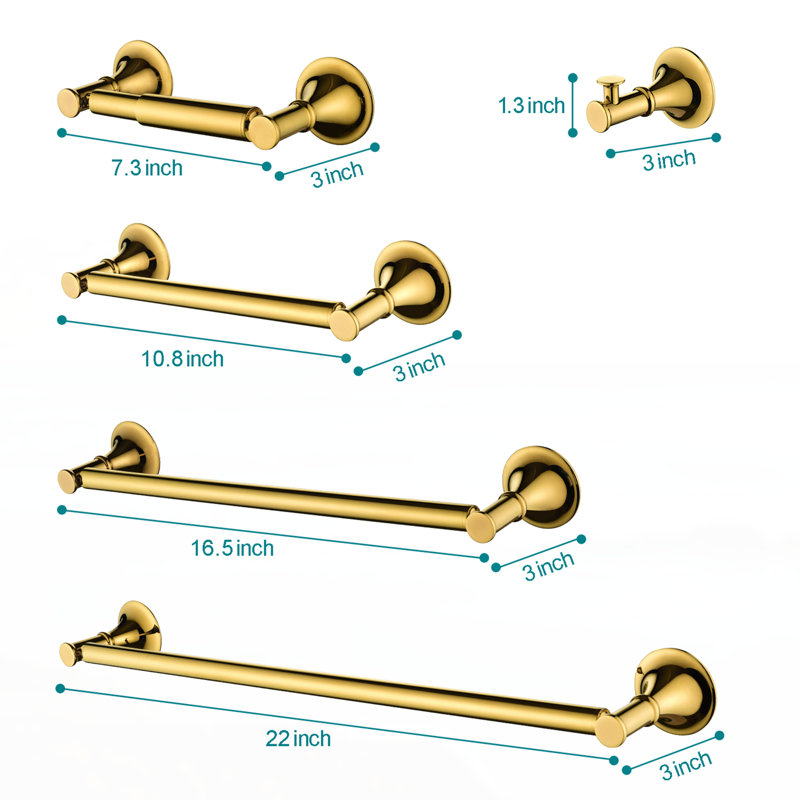 Towel Rack, Brushed Gold