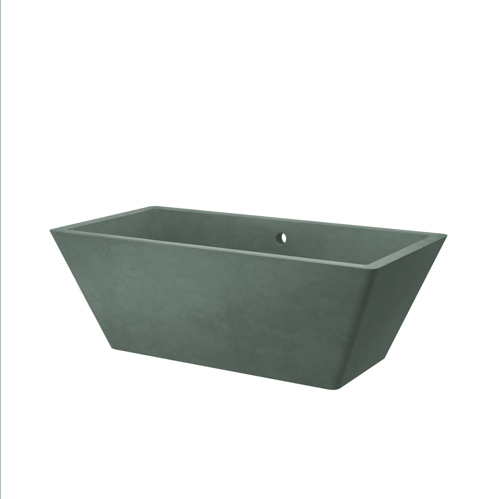 Mendocino NativeStone Concrete 66" x 34" Freestanding Soaking Bathtub, Forest
