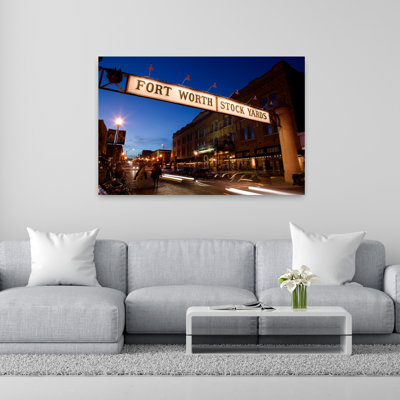 Signboard Over A Road At Dusk Fort Worth Stockyards Fort Worth Texas Usa Abstract Contemporary Horse Architecture City Art
