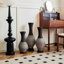 Ensemble de 3 vases de sol en PVC brun classique et soigné, parfait pour la décoration intérieure et les vignes artificielles