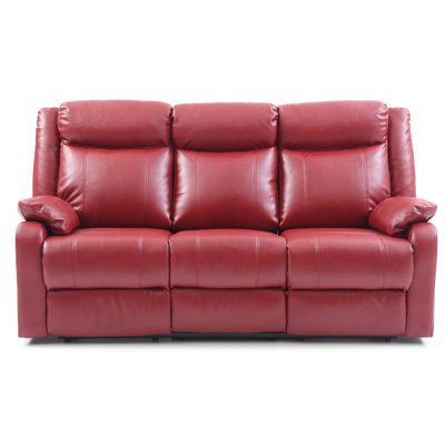 Élégant canapé inclinable contemporain rouge