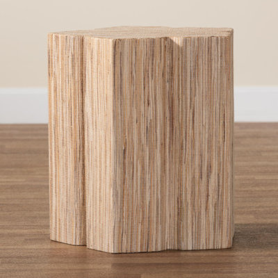 Catwell Bohemian Woven Grasscloth End Table